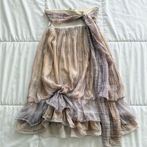 Valentino 100% silk midi skirt